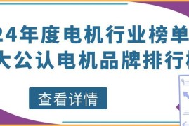2024年度电机行业榜单揭晓！十大公认电机品牌排行榜