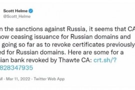 西方机构吊销了俄罗斯的HTTPS证书